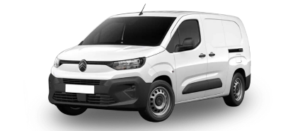 White panel van displayed from the front side.